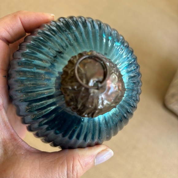 Deep Blue Glass Ornament, set of 4 - Picture 4 of 4